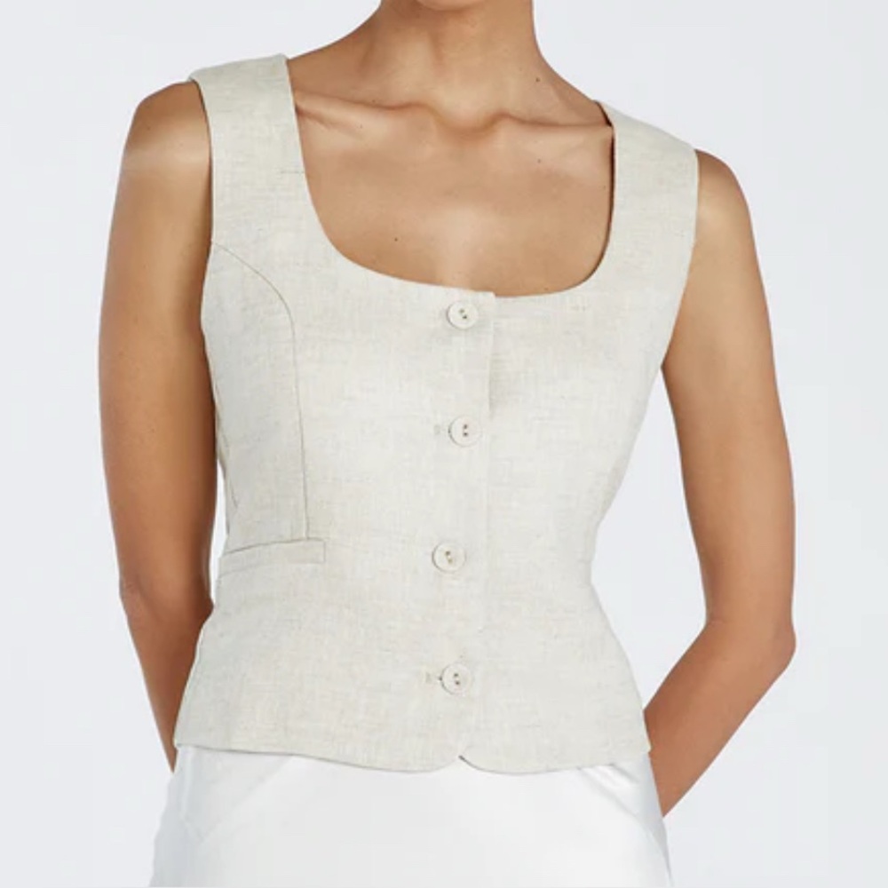 DISSH Cream Button-Up Crop Top